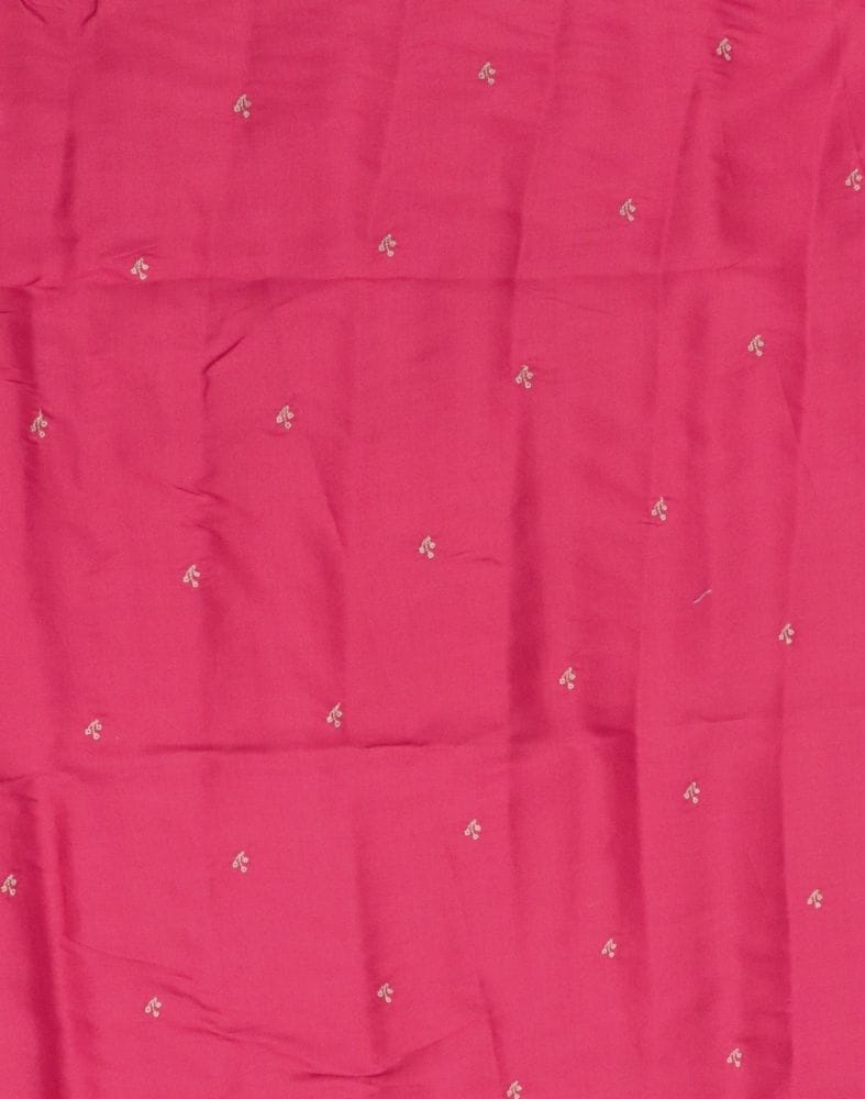 Pink Floral Embroidery work Raw Silk Saree