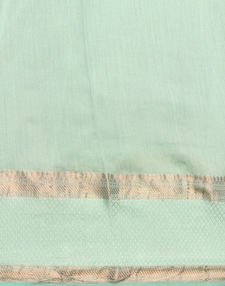 Pink Plain Embossed work Kora Saree