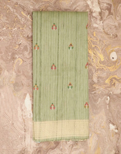 Collection of Light Green Floral Butta Weave Saree in a gallery layout