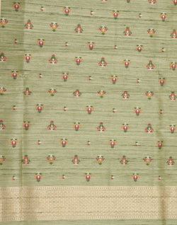 Collection of Light Green Floral Butta Weave Saree in a gallery layout