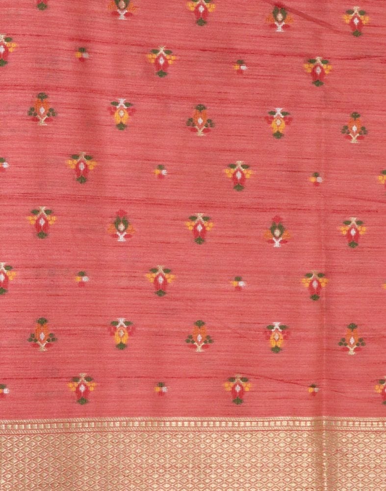 Collection of Peach Floral Butta Weave Saree in a gallery layout