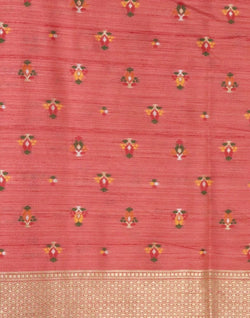 Collection of Peach Floral Butta Weave Saree in a gallery layout