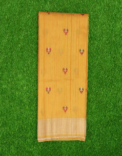 Collection of Yellow Floral Butta Weave Saree in a gallery layout