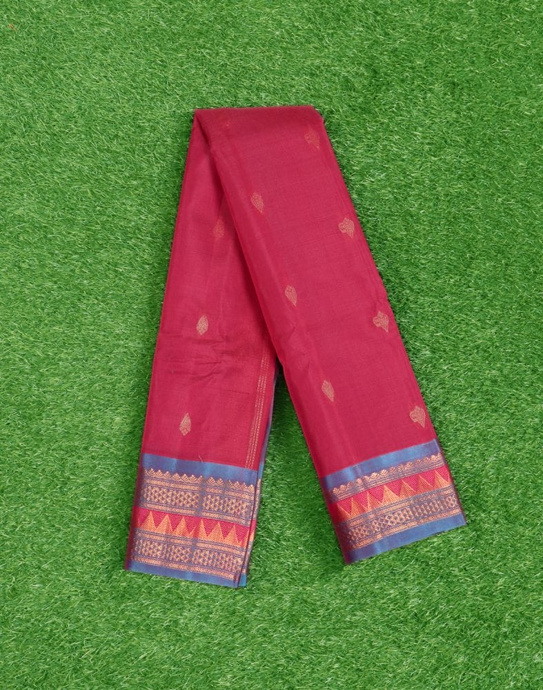 Collection of Pink Butta Gadwal Sico Saree in a gallery layout