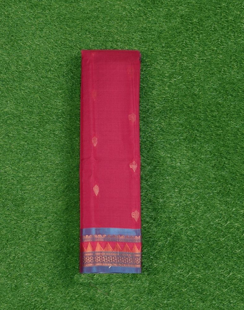 Collection of Pink Butta Gadwal Sico Saree in a gallery layout