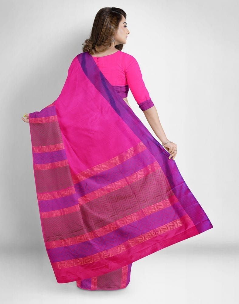 Collection of Dark Pink Uppada Pattu Saree in a gallery layout