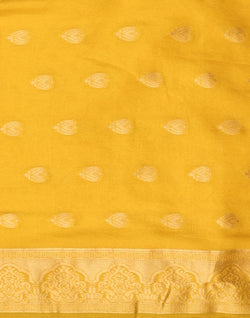 Collection of Yellow Coloured Butta Banaras Tissue Saree in a gallery layout