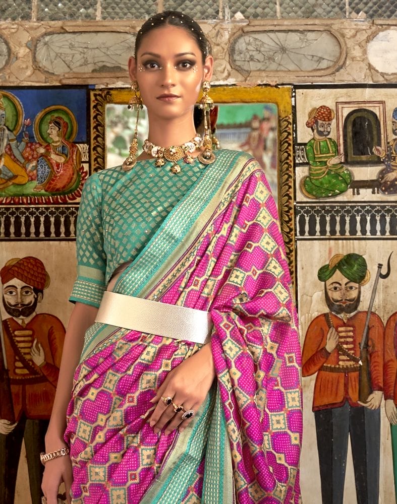 Flattering Pink Coloured Patola Saree