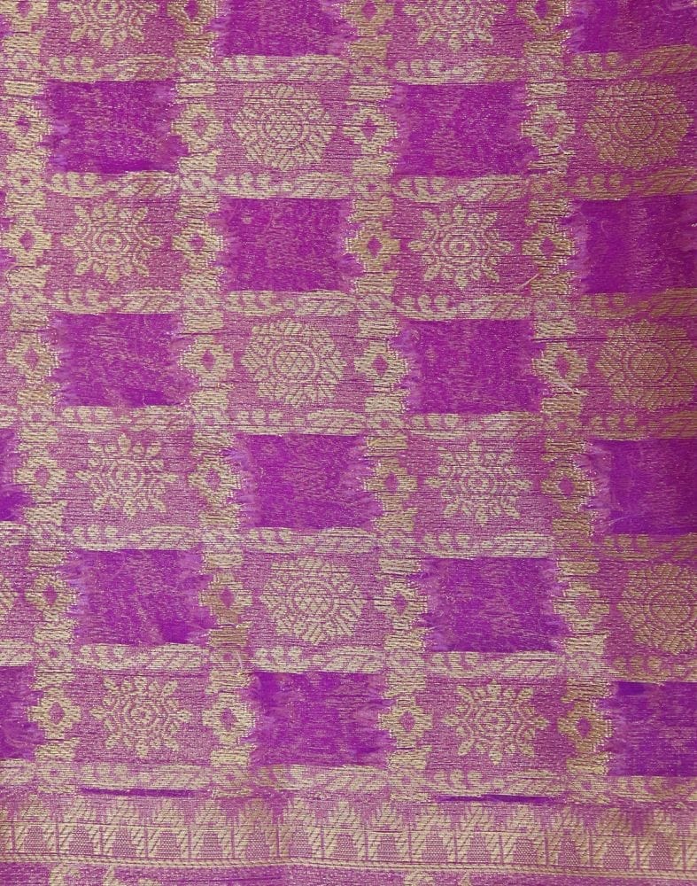 Collection of Pink Checkered Chiffon Zari Saree in a gallery layout