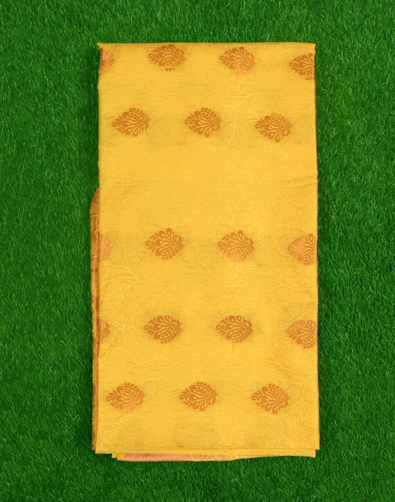 Collection of Yellow Coloured Floral Pattern Zari Silk Saree in a gallery layout