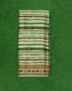 Collection of Green Striped Stones work Crape Saree in a gallery layout