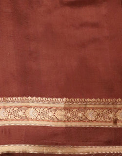 Collection of Brown Floral Pure Dupion Saree in a gallery layout