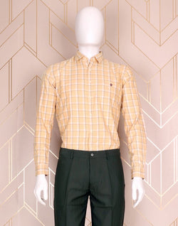 Collection of Beige Coloured Checkered Pattern Casual Shirt in a gallery layout