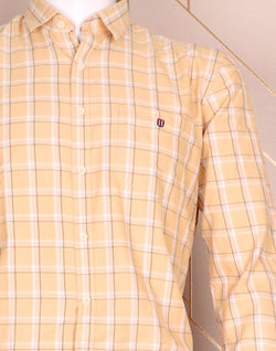 Collection of Beige Coloured Checkered Pattern Casual Shirt in a gallery layout