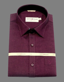 Collection of Dark Pink Colour Plain Pure Cotton Shirt in a gallery layout