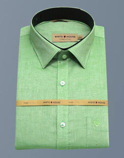 Collection of Light Green Colour Pure Cotton Shirt in a gallery layout