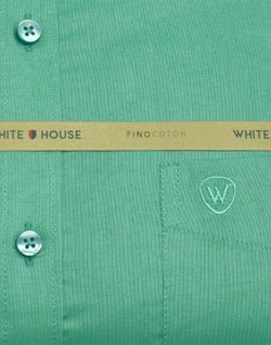 Collection of Rama Green Colour Plain Pure Cotton Shirt in a gallery layout