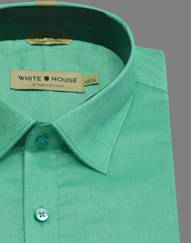 Rama Green Colour Plain Pure Cotton Shirt