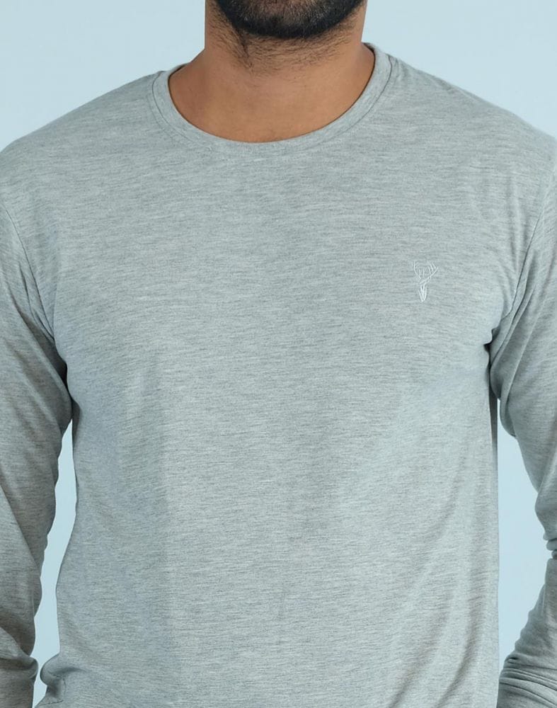 Collection of Silver Textured Straight Fit Men T-Shirt in a gallery layout