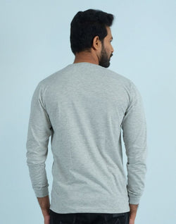 Collection of Silver Textured Straight Fit Men T-Shirt in a gallery layout