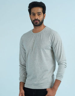 Collection of Silver Textured Straight Fit Men T-Shirt in a gallery layout