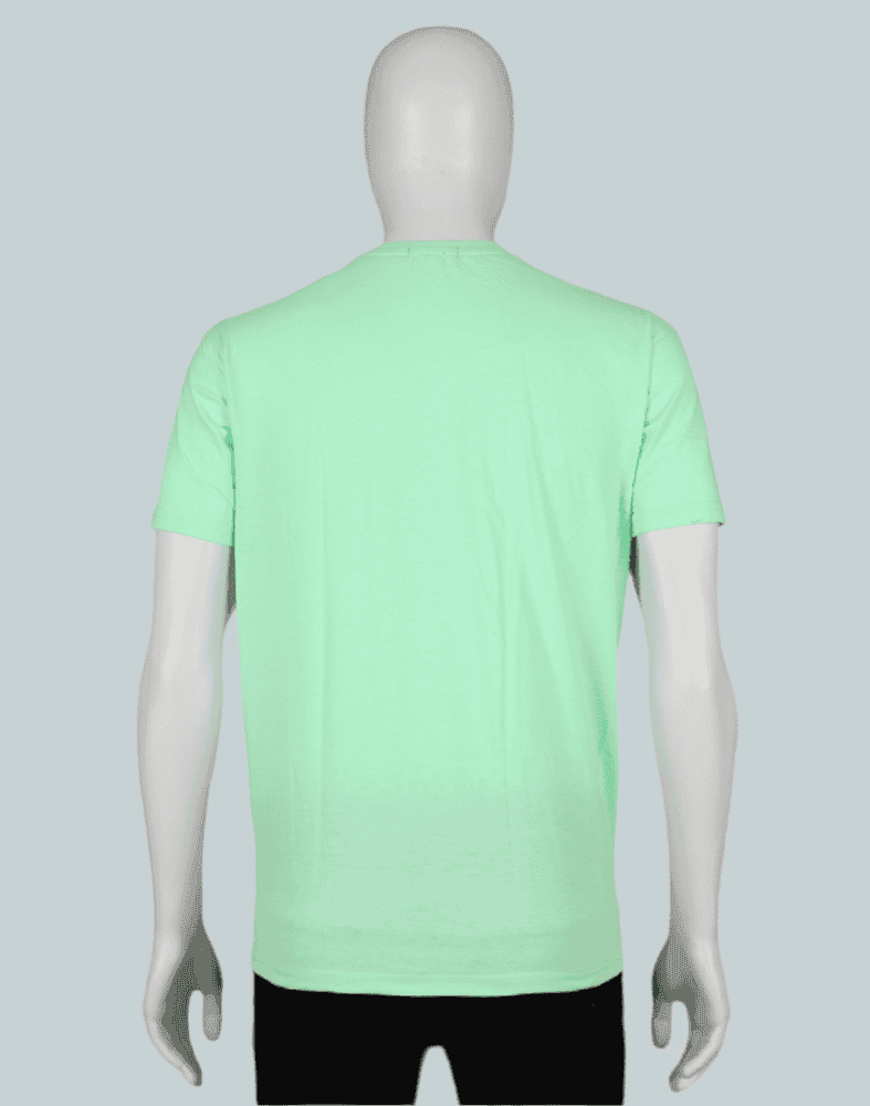 Light Green Plain Cotton Men T-Shirt