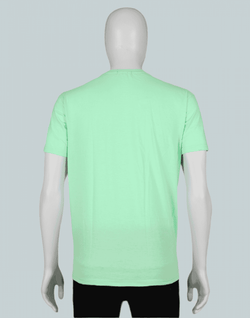 Collection of Light Green Plain Cotton Men T-Shirt in a gallery layout